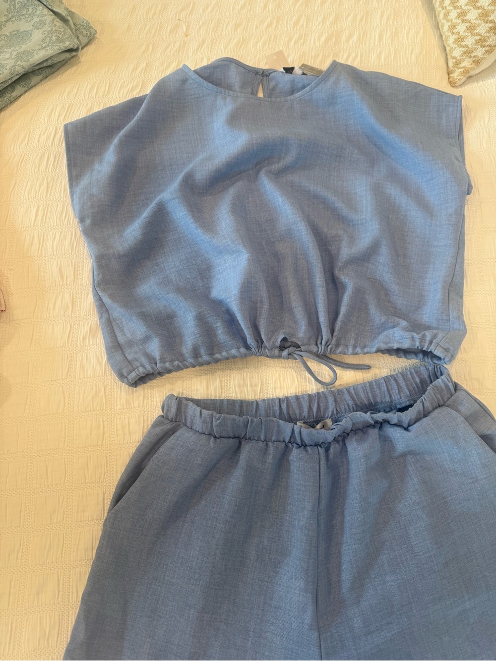 Light Blue Two-Piece soft cotton poly blend